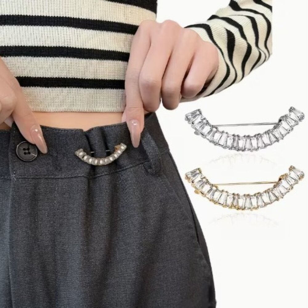 Silver 2pc Adjustable Clothing Belt Pins - Picture 5 of 5